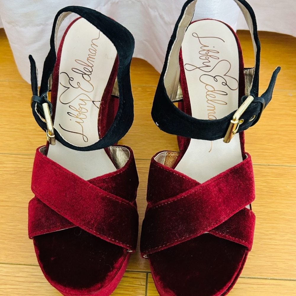 LIBBY EDELMAN Women's Red/Black PLATFORMS